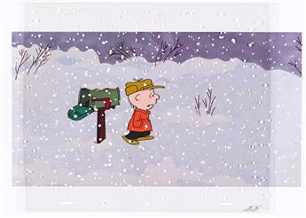 CHARLES SCHULZ / BILL MELENEDEZ / PEANUTS A Charlie Brown Christmas Animation Cel 1965.